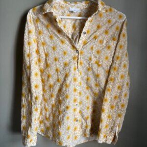J.Jill Daisy Embroidered Button-Down